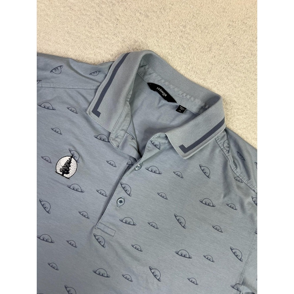 Radmor Golf Polo Shirt Mens XL Sky Blue Taylor Bobrad Repeat Pima Cotton Stretch